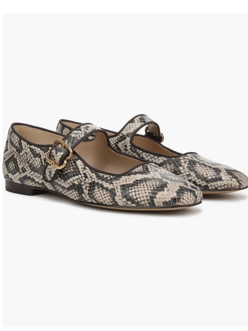 Sam Edelman Michaela Mary Jane Flats Color:Roccia Snake Croco Leather size 9 New